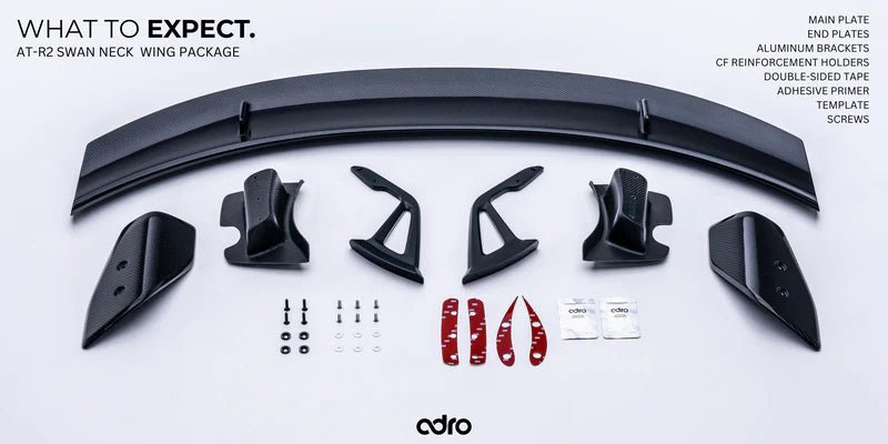 Adro A18A20-1501 Toyota GR Supra A90 MK5 Pre-Preg Carbon Fibre Swan Neck AT-R2 Rear Wing (2019+)