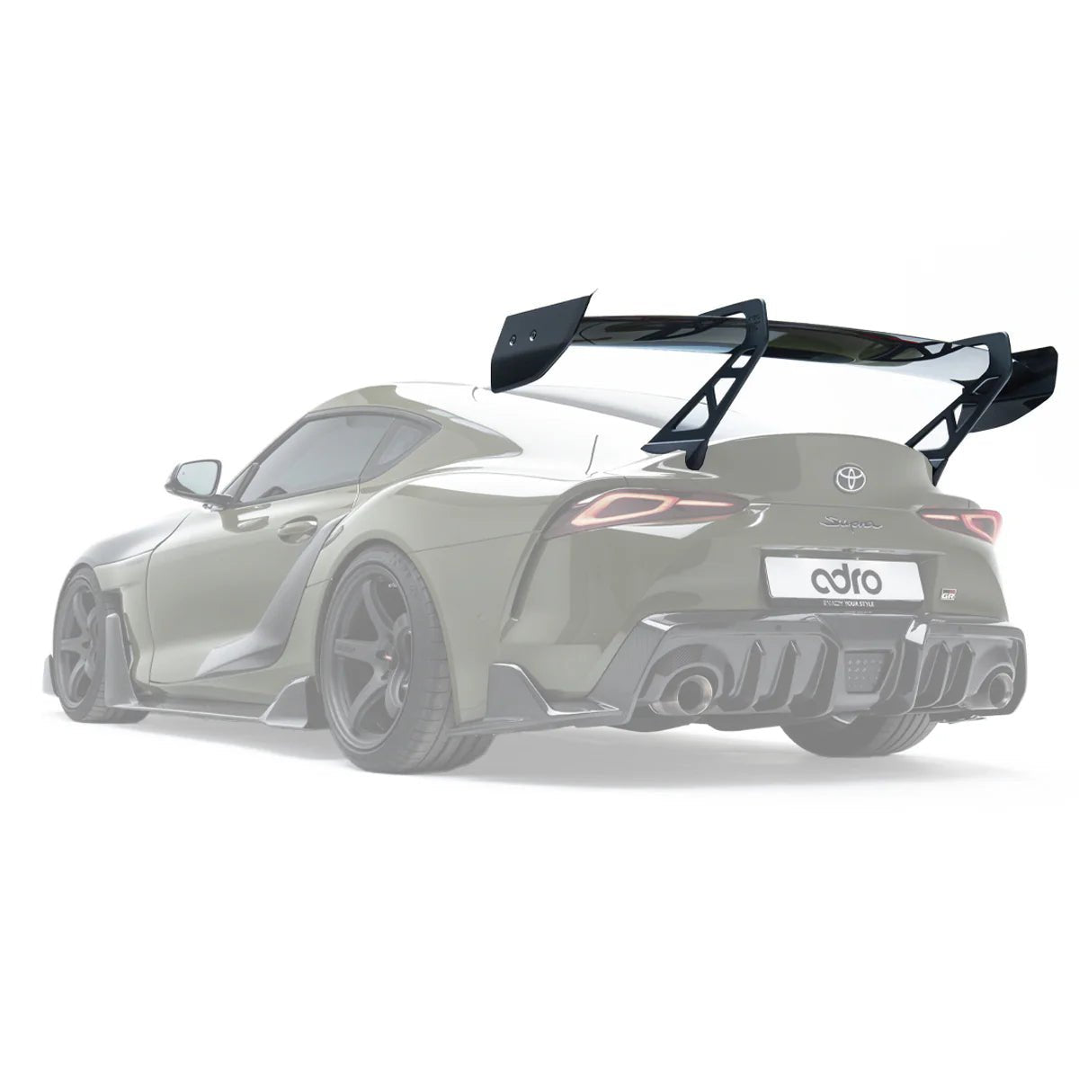 Adro A18A20-1504 Toyota GR Supra MK5 Pre-Preg Carbon Fibre AT-P1 Swan Neck Rear Wing (2019+)