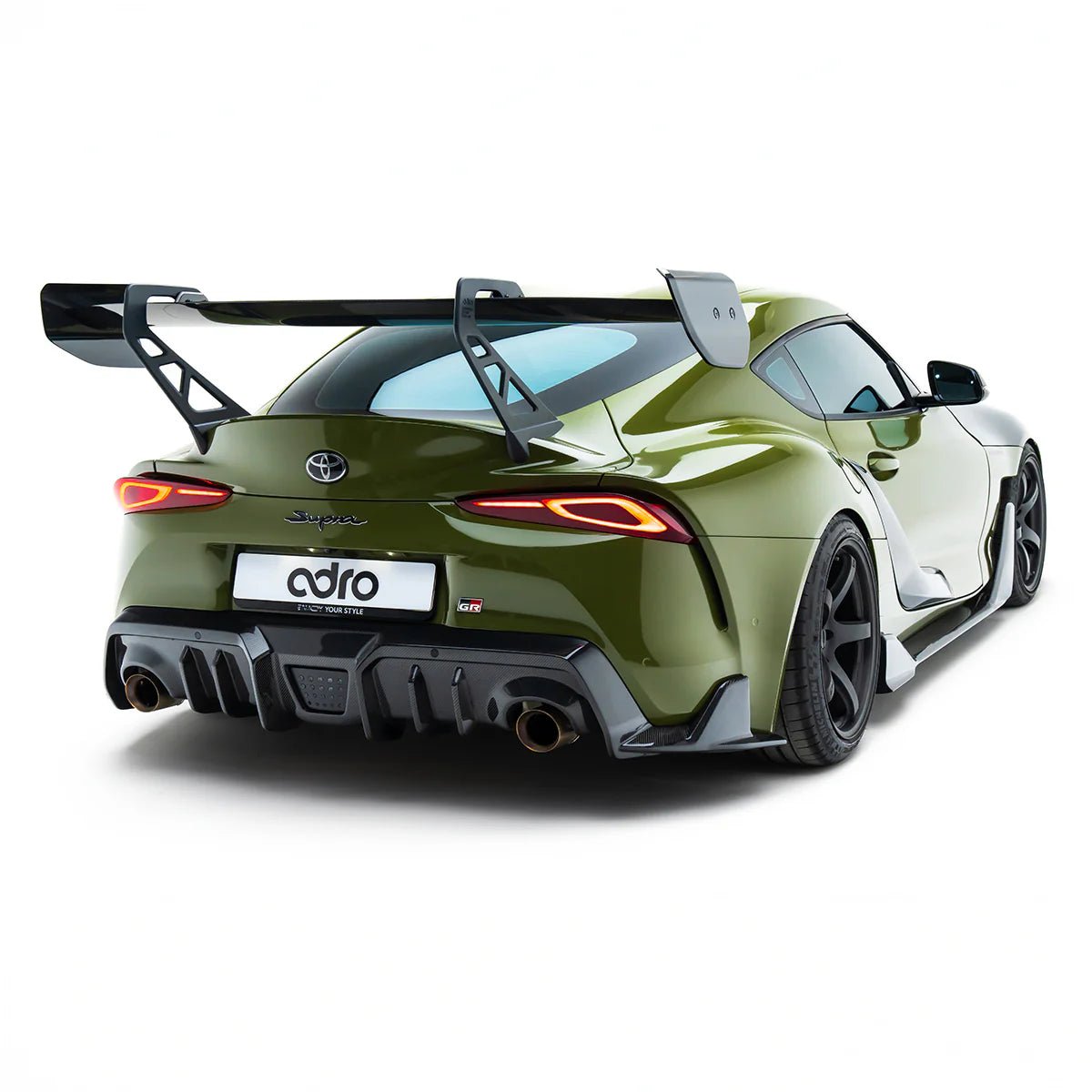 Adro A18A20-1504 Toyota GR Supra MK5 Pre-Preg Carbon Fibre AT-P1 Swan Neck Rear Wing (2019+)