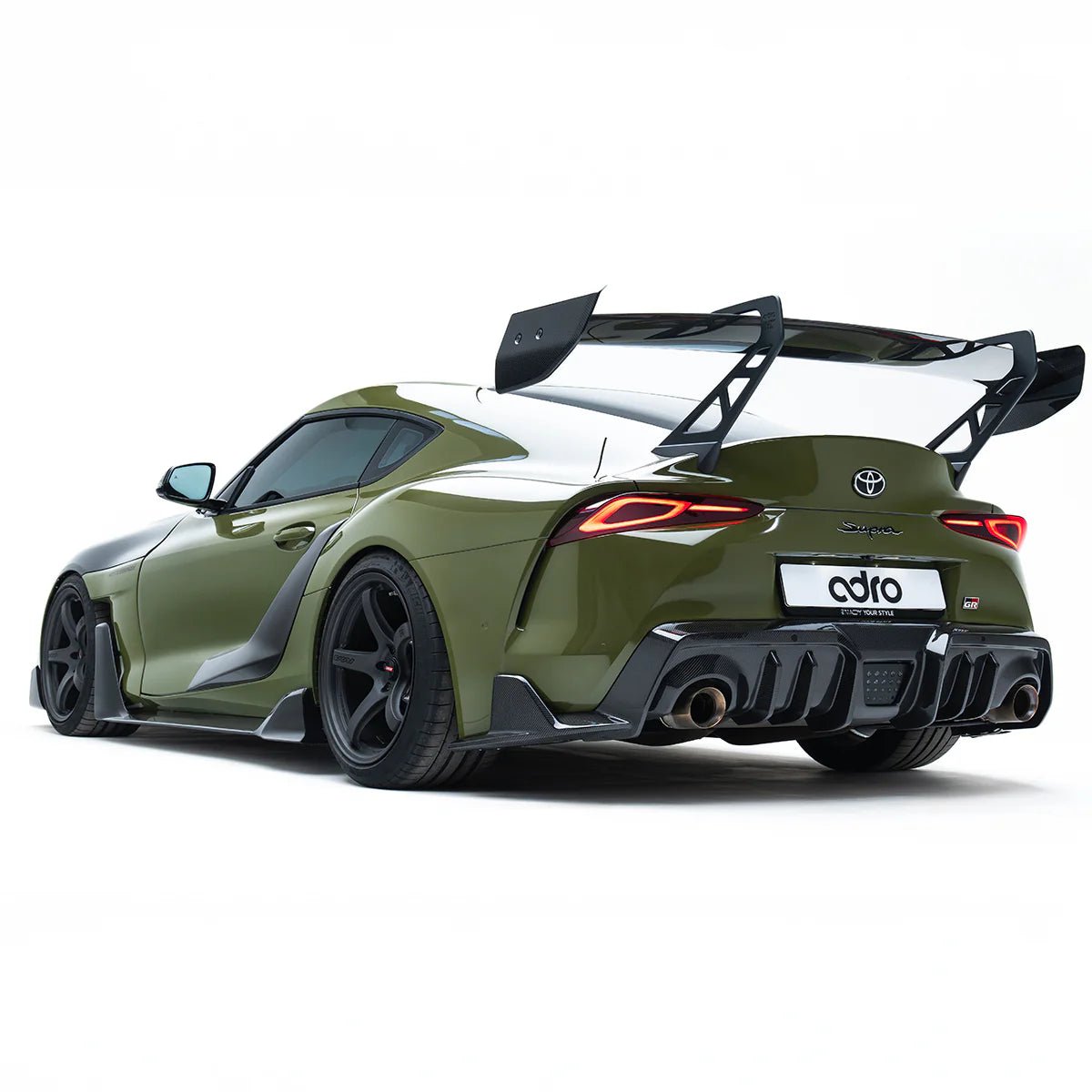 Adro A18A20-1504 Toyota GR Supra MK5 Pre-Preg Carbon Fibre AT-P1 Swan Neck Rear Wing (2019+)