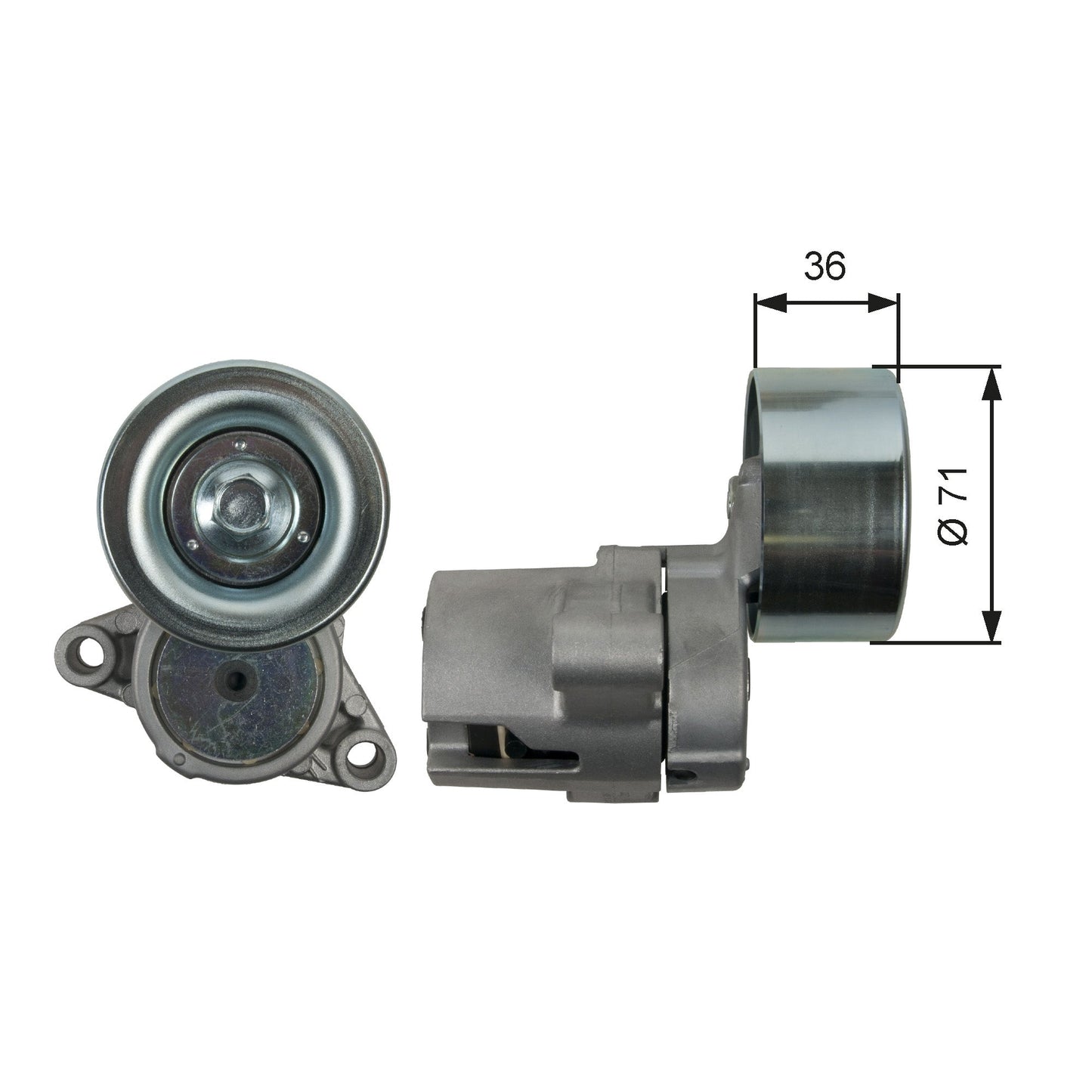 GATES GATT39249 V-Ribbed Belt Tensioner Pulley