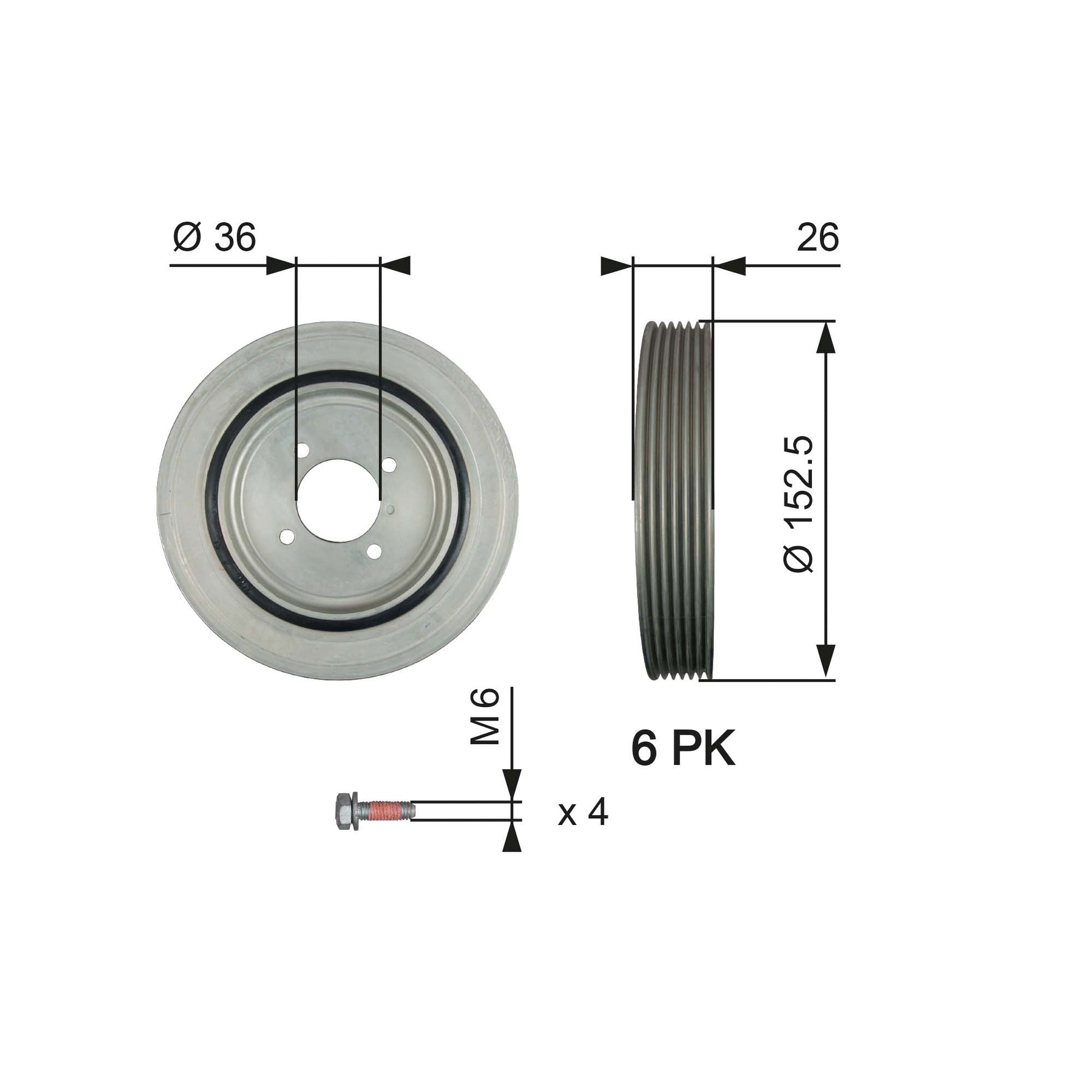 GATES GATTVD1011A Crankshaft Belt Pulley