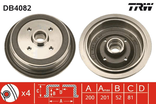 TRW MOTO DB4082 Brake Drum