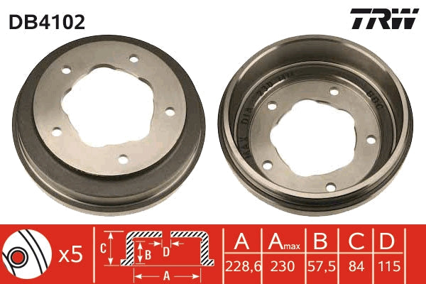 TRW MOTO DB4102 Brake Drum