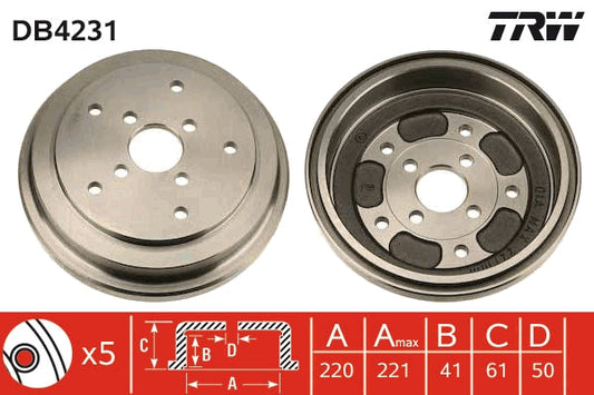 TRW MOTO DB4231 Brake Drum