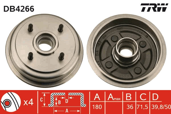 TRW MOTO DB4266 Brake Drum