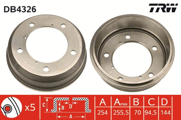 TRW MOTO DB4326 Brake Drum