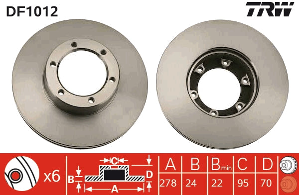 TRW MOTO DF1012 Brake Disc