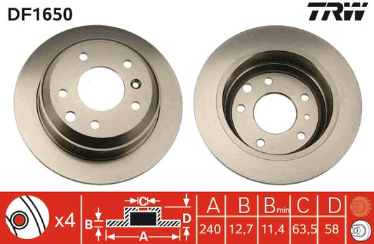 TRW MOTO DF1650 Brake Disc