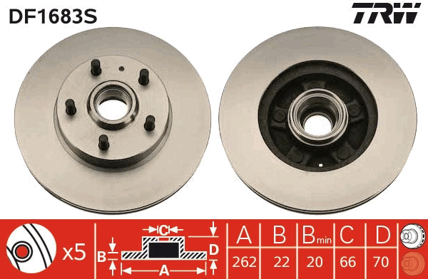 TRW MOTO DF1683S Brake Disc