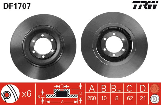 TRW MOTO DF1707 Brake Disc