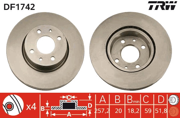 TRW MOTO DF1742 Brake Disc