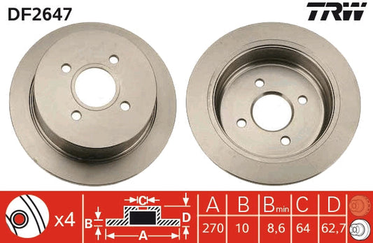 TRW MOTO DF2647 Brake Disc