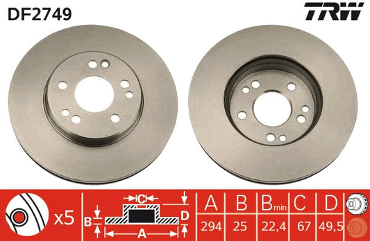 TRW MOTO DF2749 Brake Disc