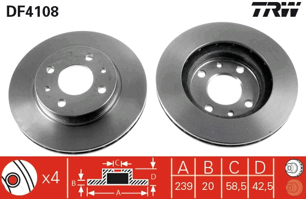 TRW MOTO DF4108 Brake Disc