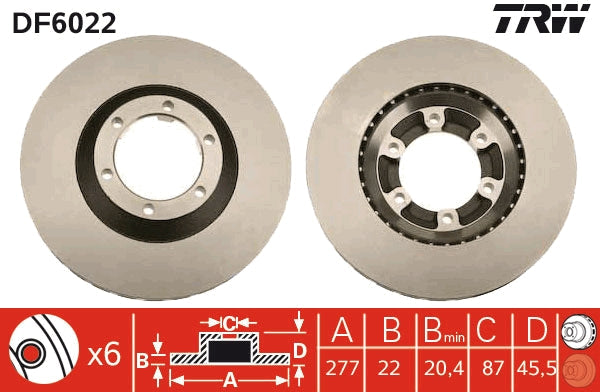 TRW MOTO DF6022 Brake Disc