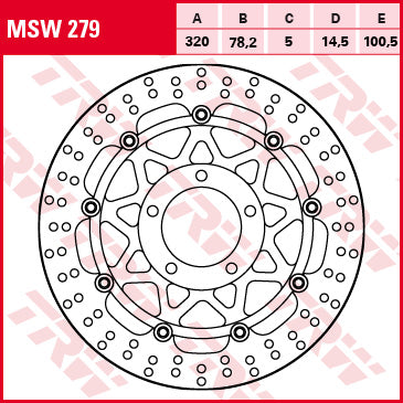 TRW MOTO MSW279 Brake Disc