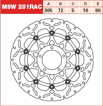 TRW MOTO MSW281RAC Brake Disc