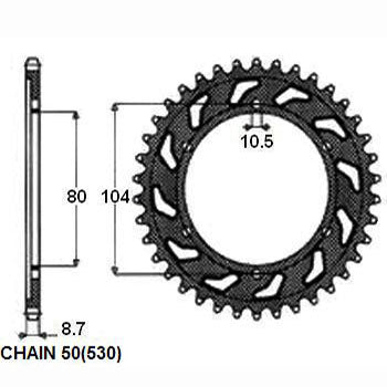 SUNSTAR SUNR1-5353-42 Chain Sprocket