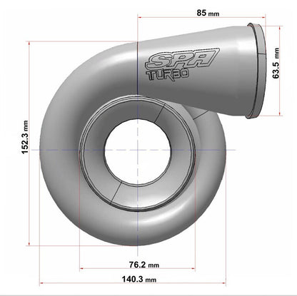 Turbozentrum 249103 Turbolader BBSPA300 mit T3 Flansch und 0,48AR