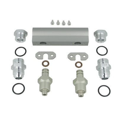 Turbozentrum 289234 fuel log 4-port collector kit for 2x WALBRO GSL392 fuel pumps