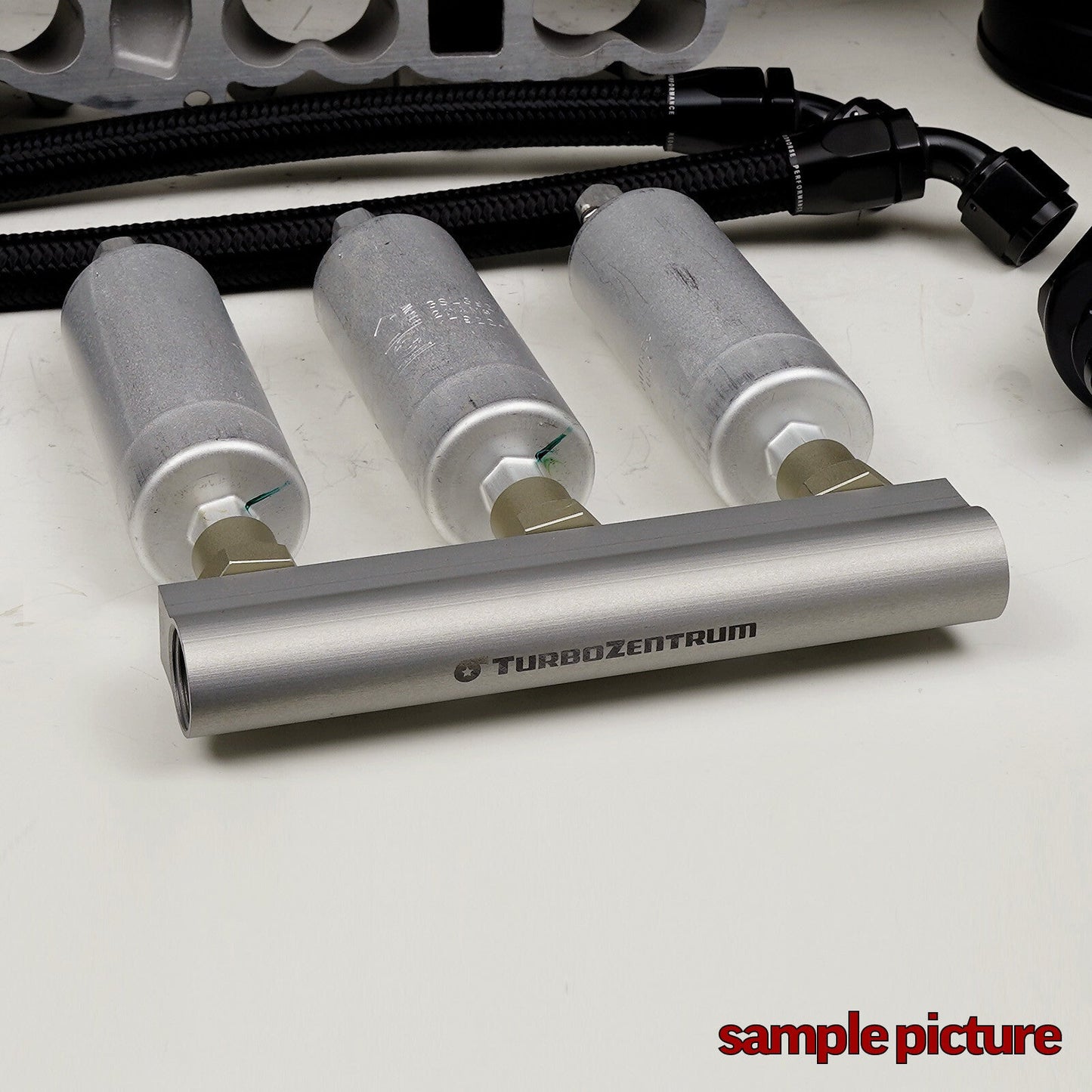 Turbozentrum 289234 fuel log 4-port collector kit for 2x WALBRO GSL392 fuel pumps