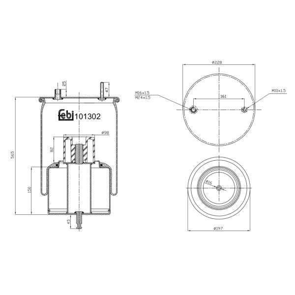 FEBI FE101302 Air Suspension Bellow