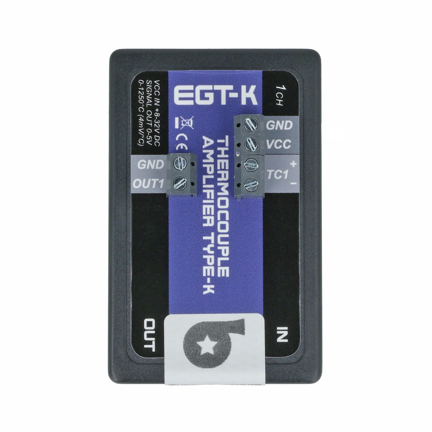 Turbozentrum 118616 EGT-K Thermocouple Amplifier / Controller 0-5V (Type-K) - 1 Channel