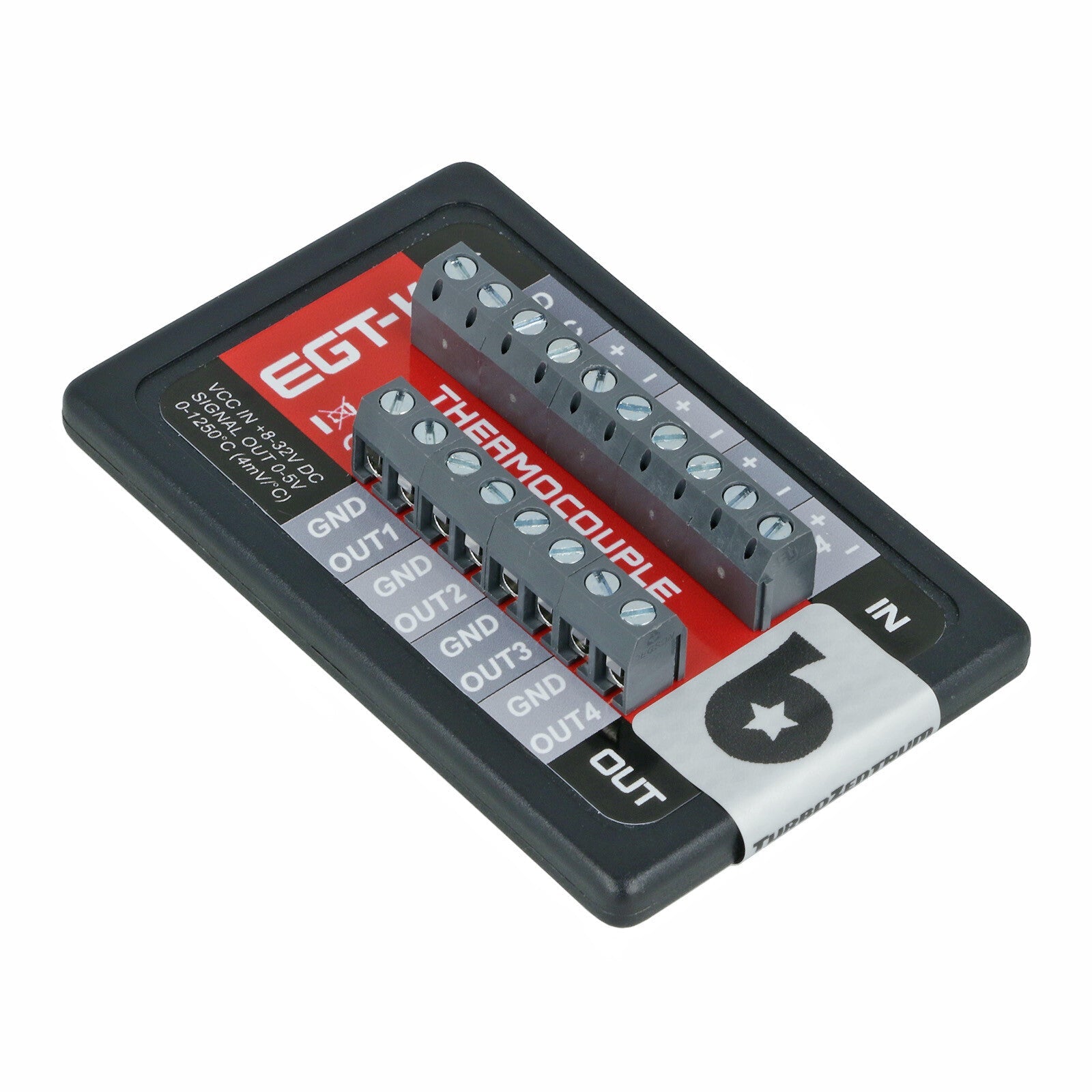 Turbozentrum 118618 EGT-K Thermocouple Amplifier / Controller 0-5V (Type-K) - 4 Channel