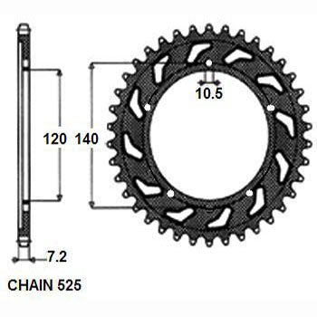 SUNSTAR SUNR1-4499-41 Chain Sprocket