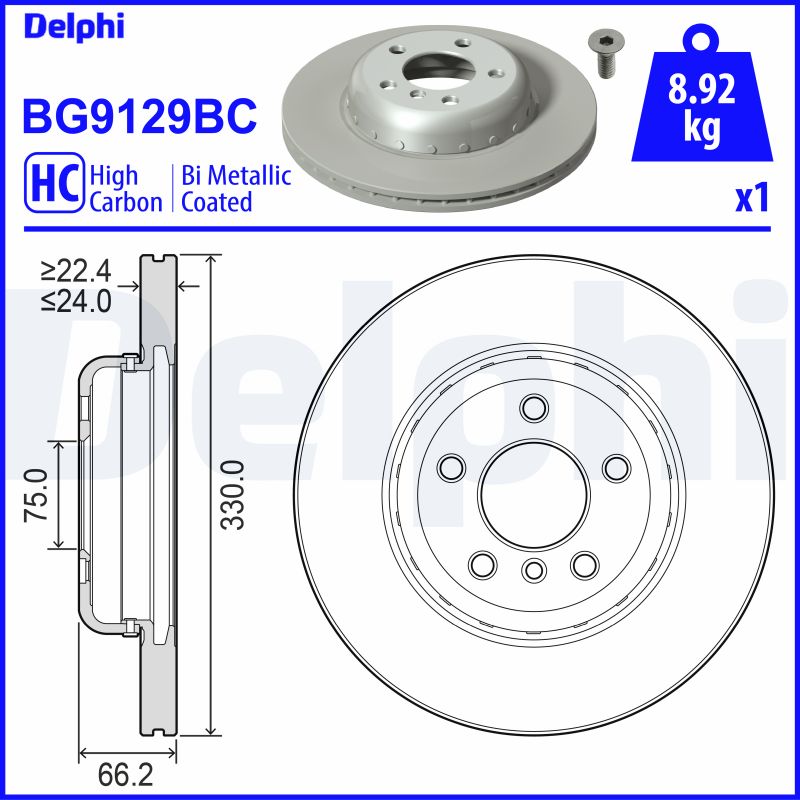 DELPHI BG9129BC Brake Disc