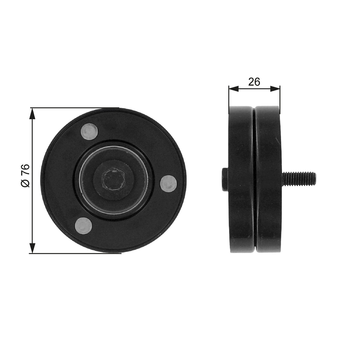 GATES GATT36088 V-Ribbed Belt Deflection/Guide Pulley