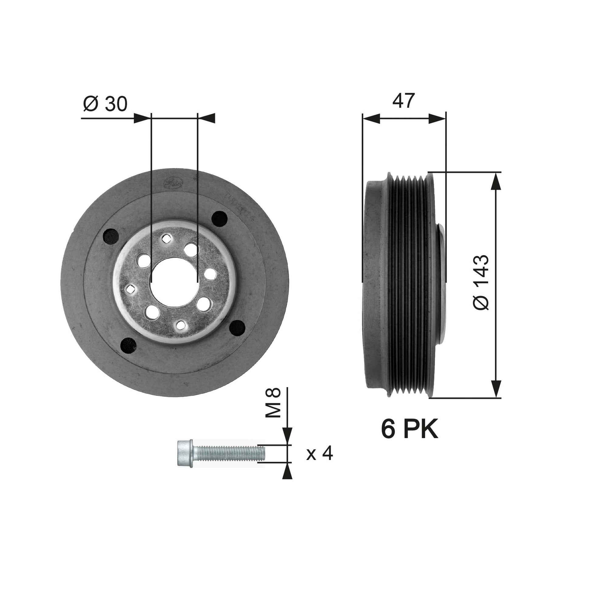 GATES GATTVD1014A Crankshaft Belt Pulley