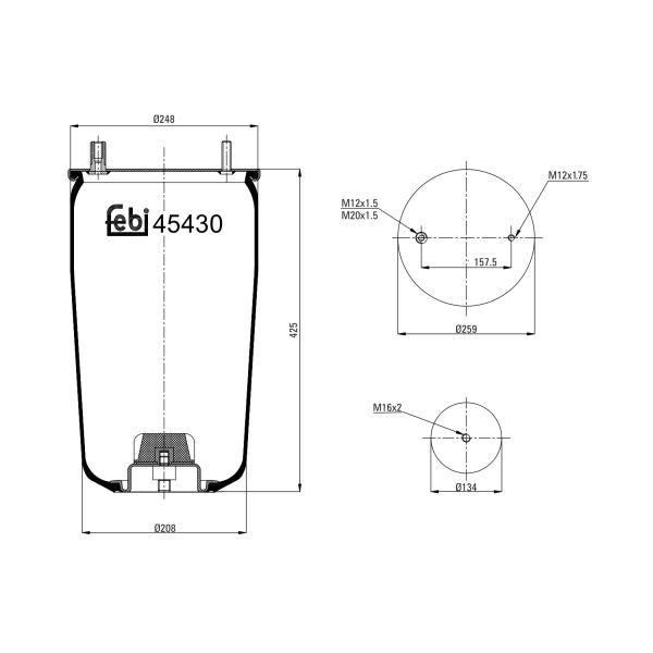 FEBI FE45430 Air Suspension Bellow
