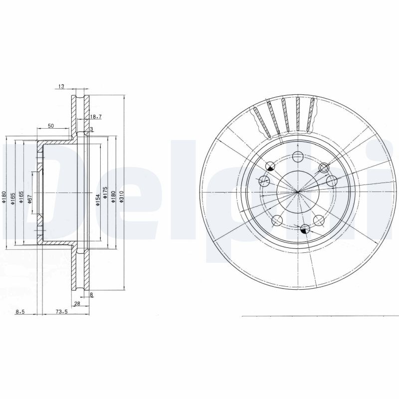 DELPHI BG2737 Brake Disc .