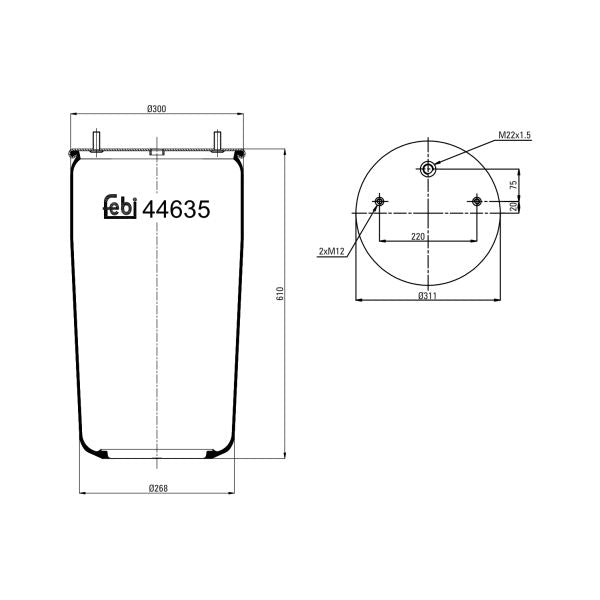 FEBI FE44635 Air Suspension Bellow