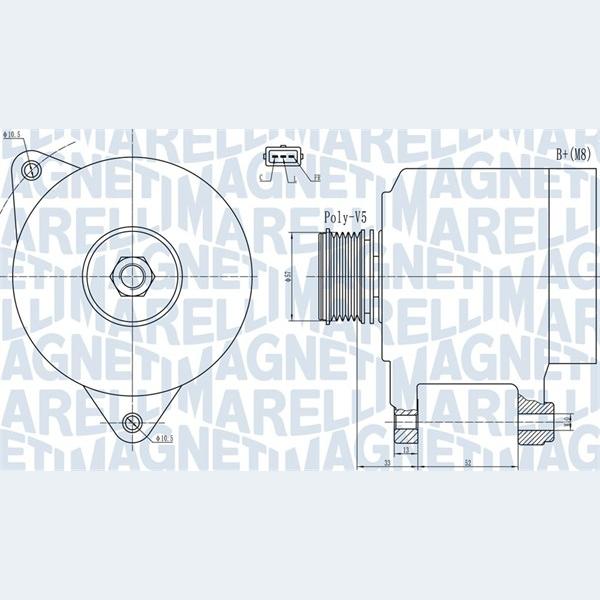 MAGNETI MARELLI 063732133010 Alternator