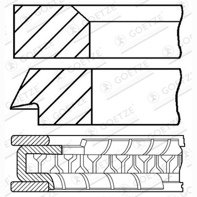 GOETZE 08-335500-00 Piston Ring Kit