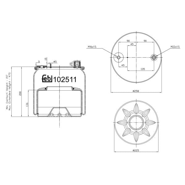 FEBI FE102511 Air Suspension Bellow