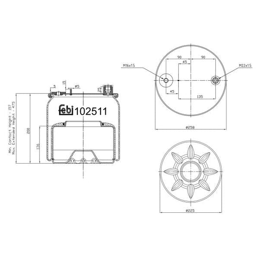 FEBI FE102511 Air Suspension Bellow