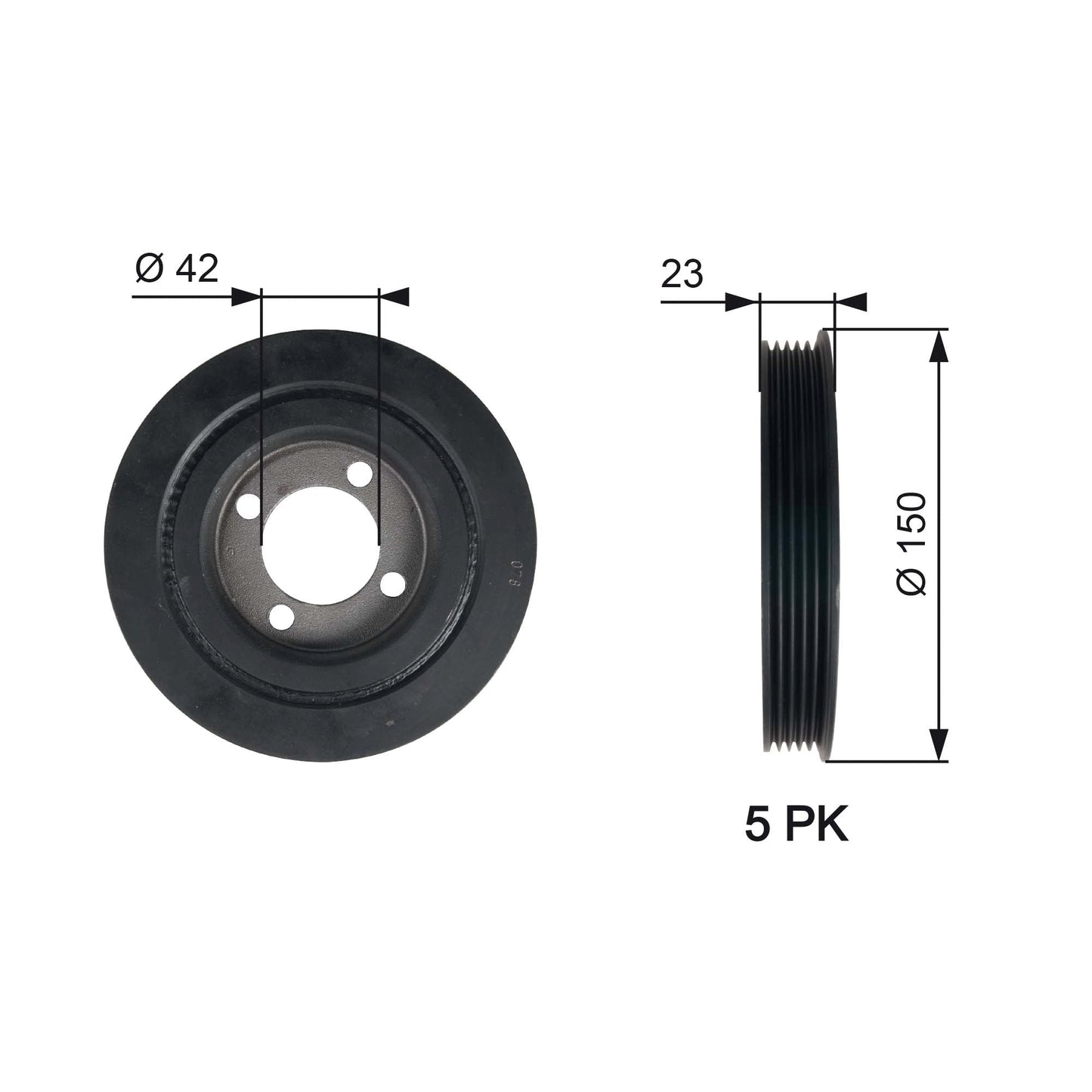 GATES GATTVD1026 Crankshaft Belt Pulley