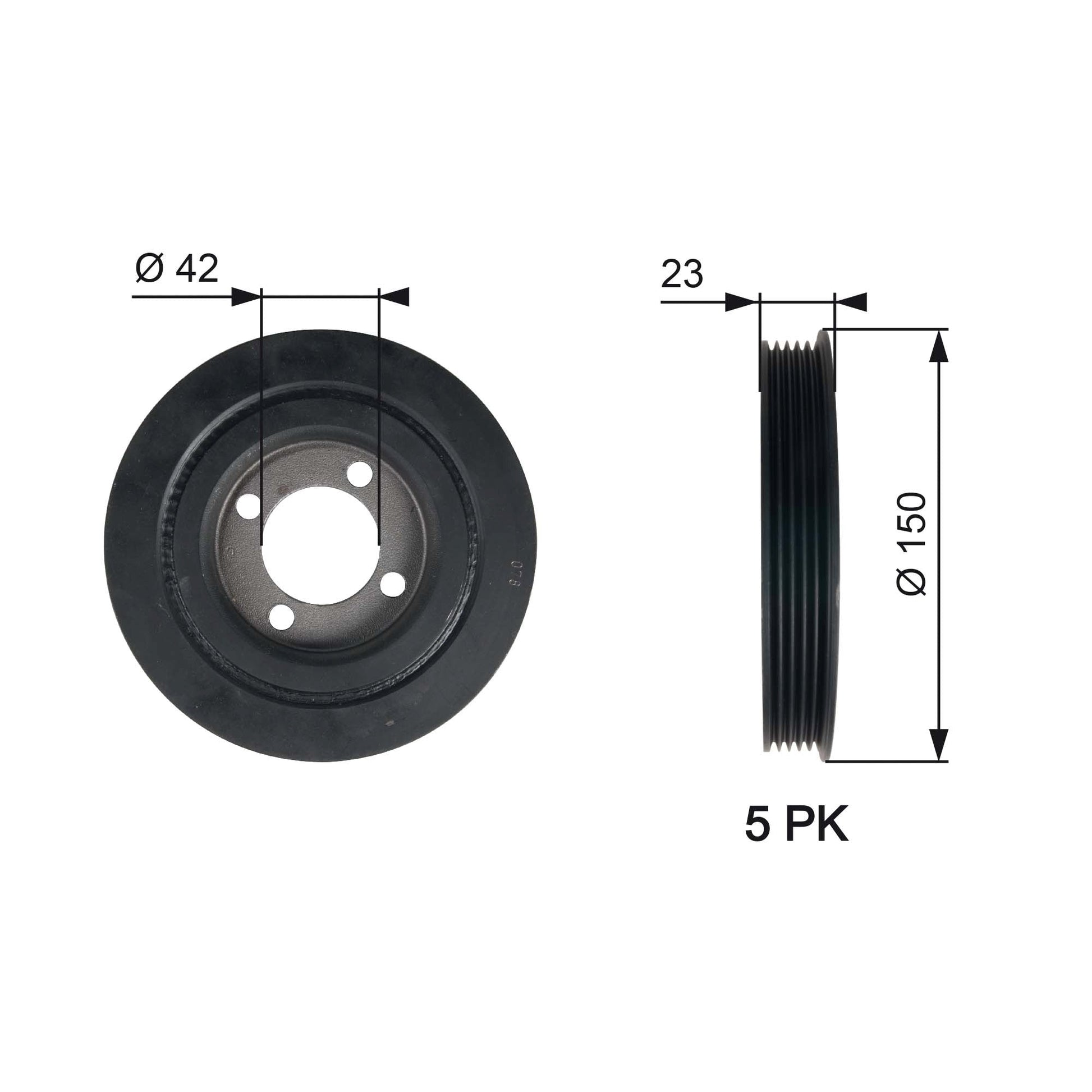 GATES GATTVD1026 Crankshaft Belt Pulley