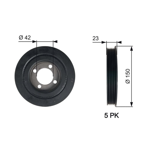 GATES GATTVD1026 Crankshaft Belt Pulley
