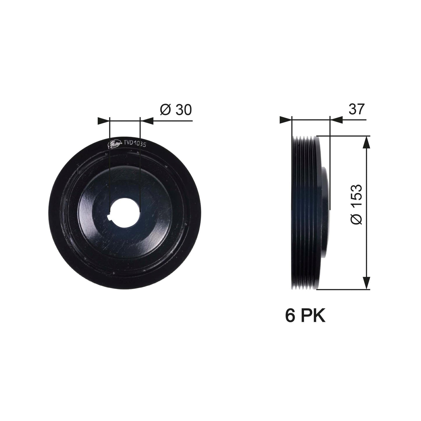 GATES GATTVD1035 Crankshaft Belt Pulley
