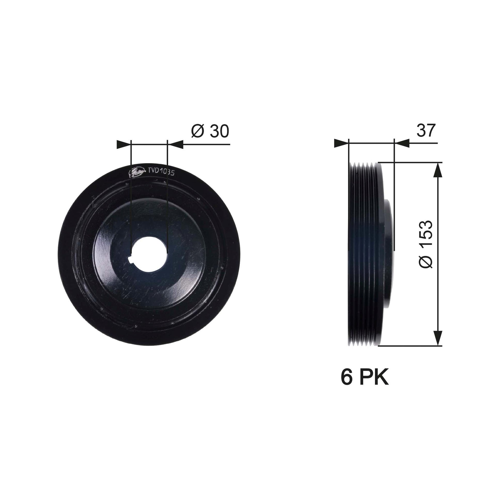 GATES GATTVD1035 Crankshaft Belt Pulley