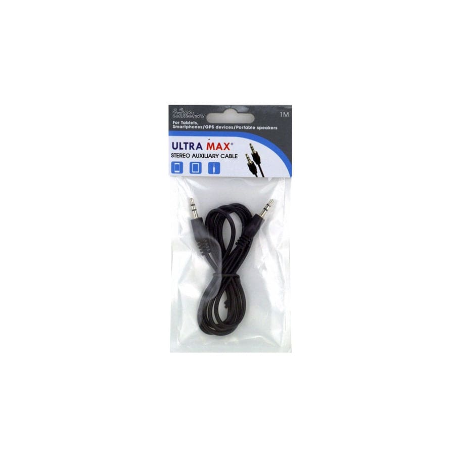 Ultramax auxiliary Cable. Black (Blister of 1)