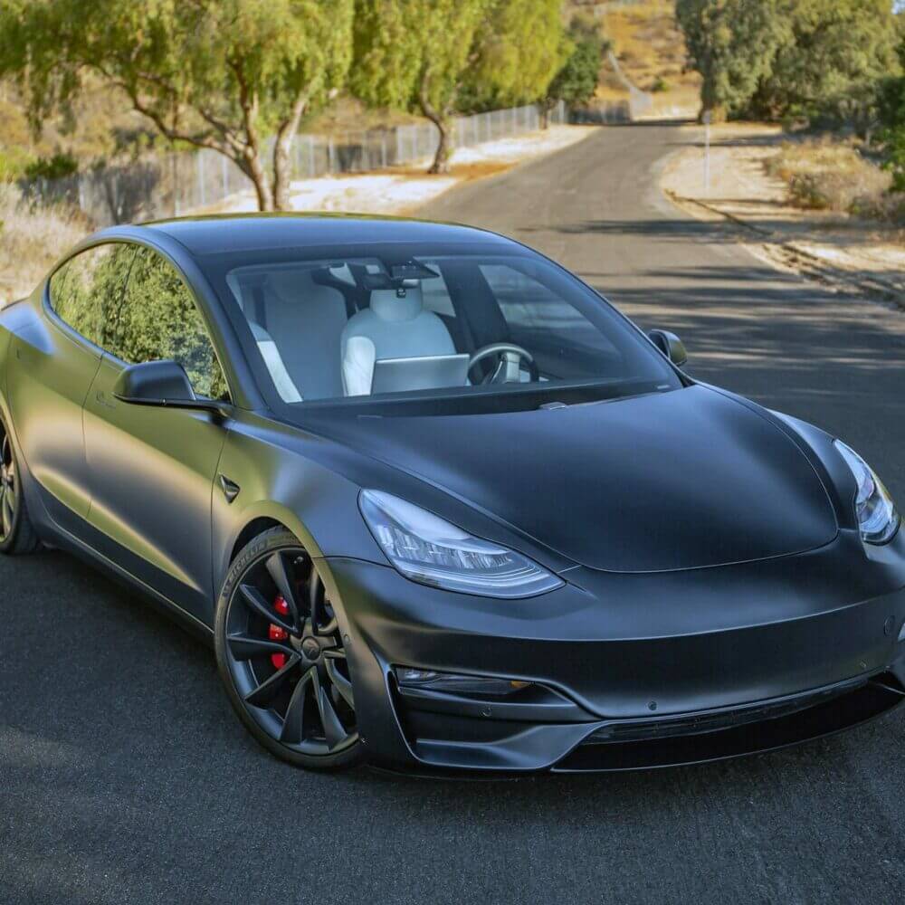 UNPLUGGED PERFORMANCE UP-M3-302-15.1 ASCENSION FRONT FASCIA SYSTEM, NO SENSOR HOLES, BLACK FOR TESLA MODEL 3