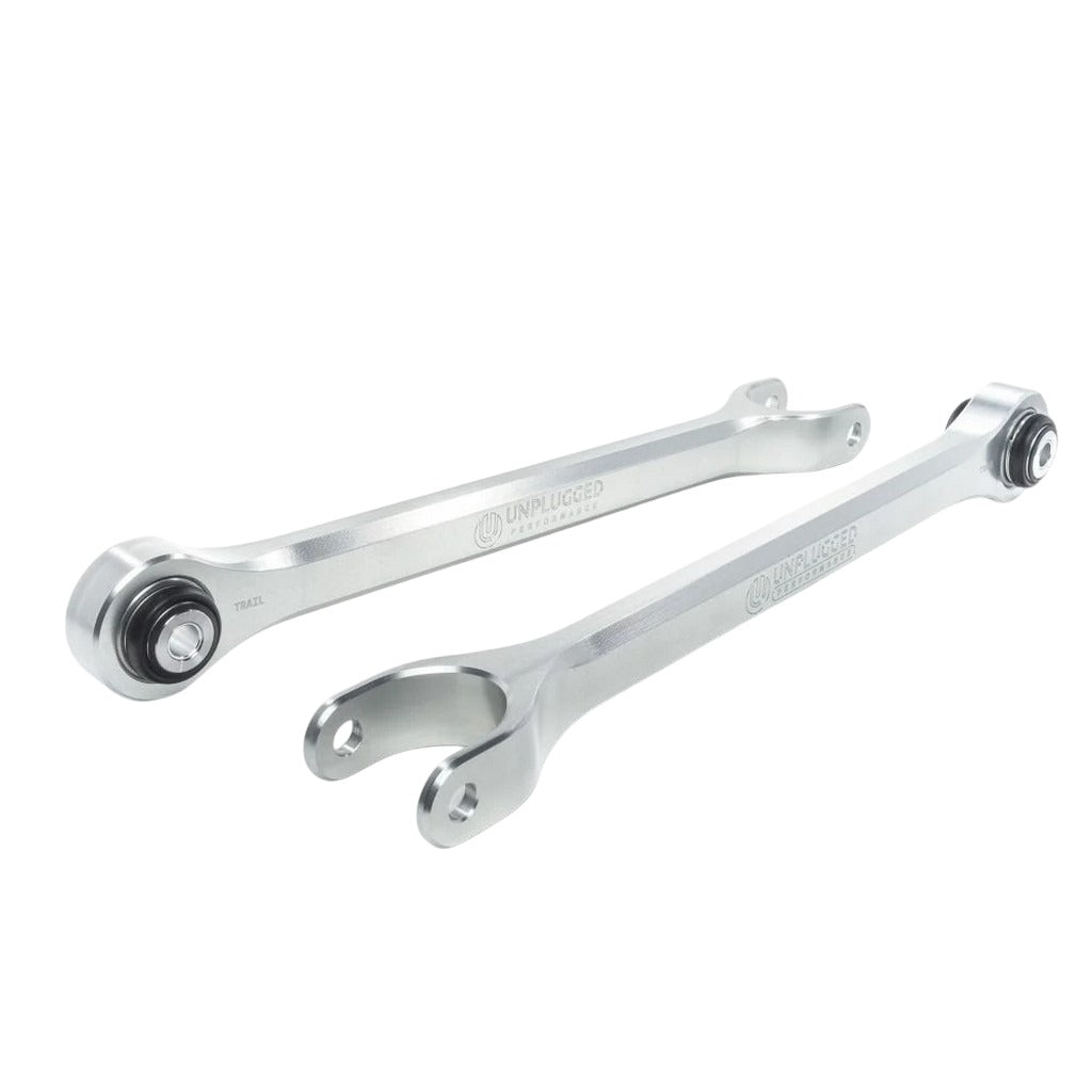 UNPLUGGED PERFORMANCE UP-M3MY-316-1.1 BILLET REAR TRAILING ARM SET (LOWER AFT LINK) FOR TESLA MODEL 3 / MODEL Y 2017-2023