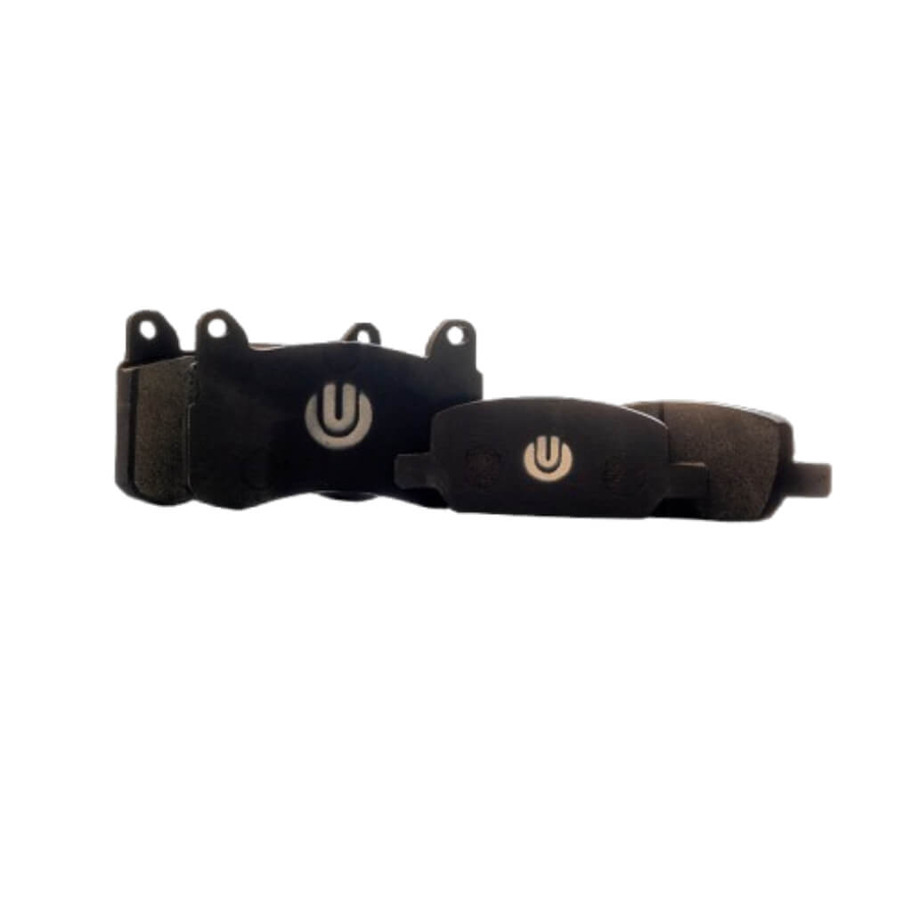 UNPLUGGED PERFORMANCE UP-M3MY-318-1.1 FRONT BRAKE PAD SET STREET AND TRACK DAY FOR TESLA MODEL 3 / MODEL Y
