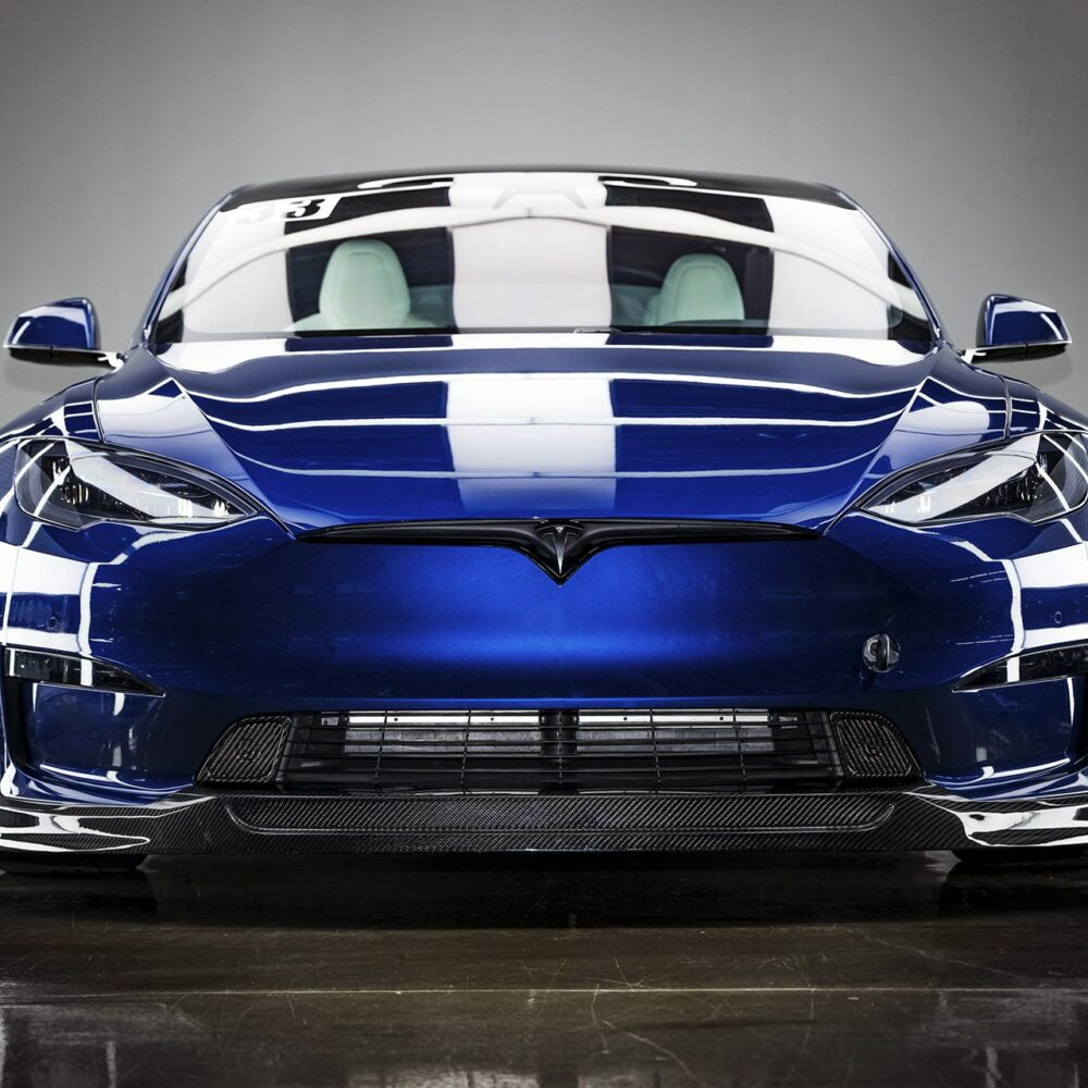 UNPLUGGED PERFORMANCE UP-MS2-365-1.1 FRONT DIFFUSER FULL SET AUTOBAHN, CARBON FIBER GLOSS FOR TESLA MODEL S2 2021